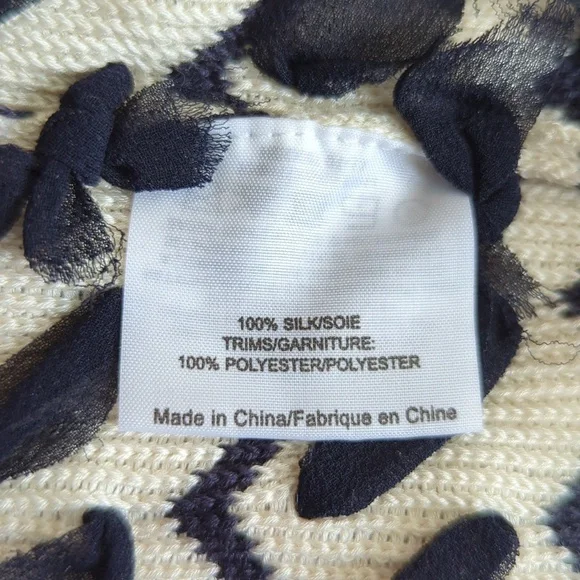 TORY BURCH silk cardigan sweater M L - Picture 12 of 12